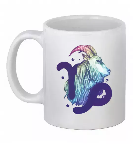 Чашка керамічна Козеріг знак зодіаку Білий фото