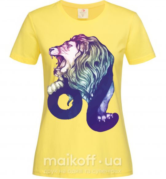 Женская футболка Лев знак зодиака Лимонный фото