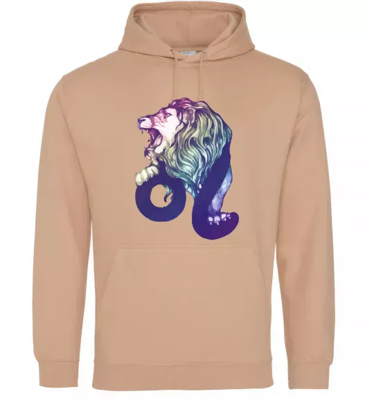 Чоловіча толстовка (худі) Лев знак зодіаку Пісочний фото