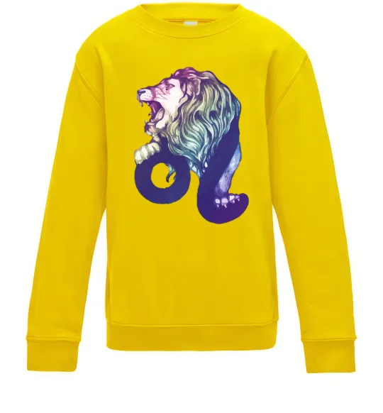 Детский Свитшот Лев знак зодіаку Солнечно желтый фото