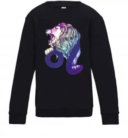 Детский Свитшот Лев знак зодіаку Черный фото