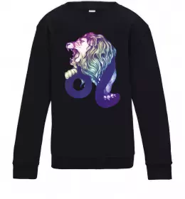 Дитячий світшот Лев знак зодіаку Чорний фото