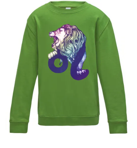 Детский Свитшот Лев знак зодіаку Лаймовый фото