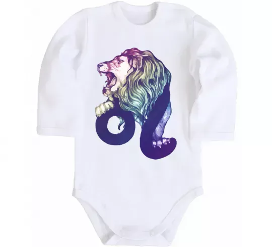 Детский боди Лев знак зодіаку Белый фото