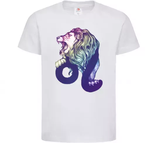 Дитяча футболка Лев знак зодіаку Білий фото