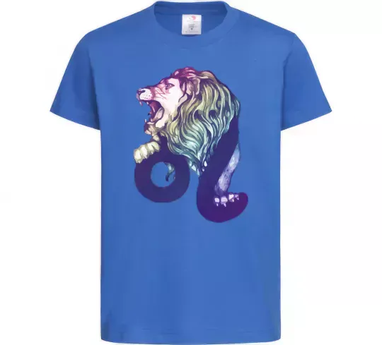 Дитяча футболка Лев знак зодіаку Яскраво-синій фото