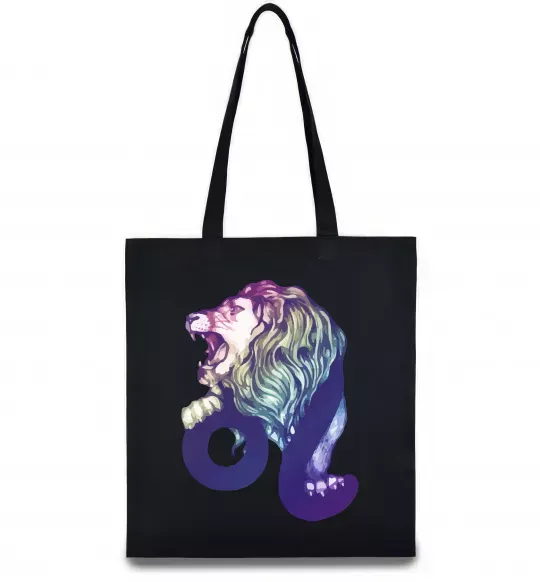 Эко-сумка Лев знак зодіаку Черный фото