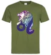 Чоловіча футболка Лев знак зодіаку Оливковий фото