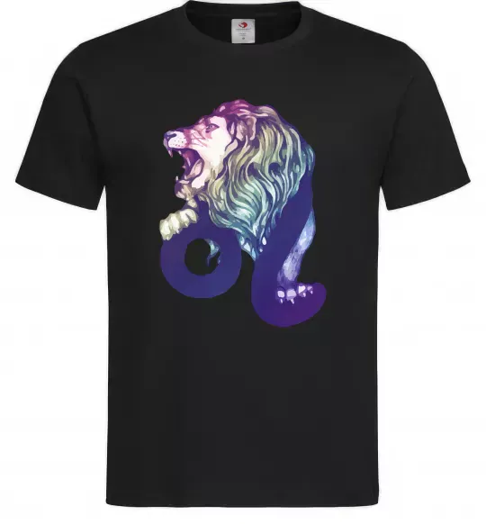 Чоловіча футболка Лев знак зодіаку Чорний фото