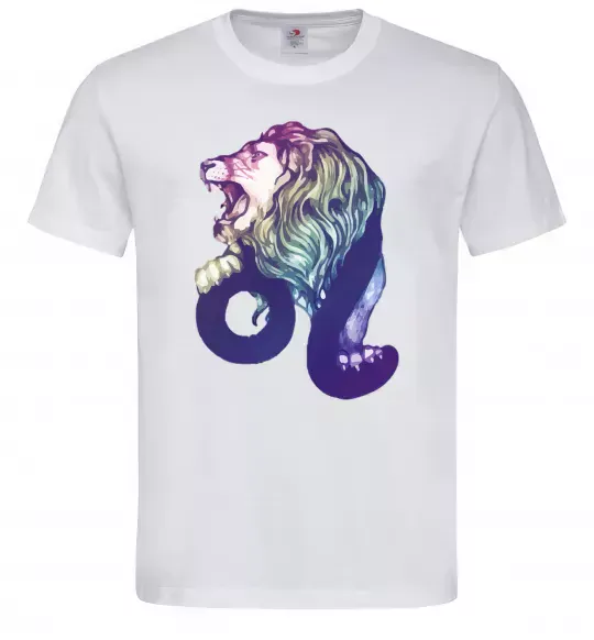 Чоловіча футболка Лев знак зодіаку Білий фото