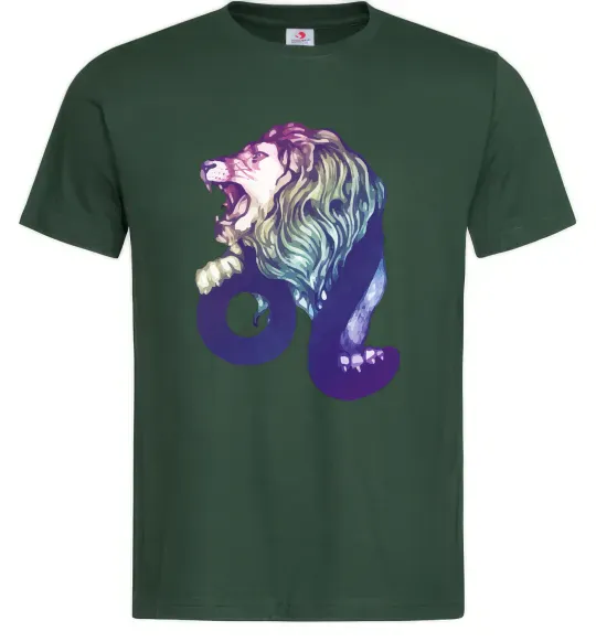 Чоловіча футболка Лев знак зодіаку Темно-зелений фото