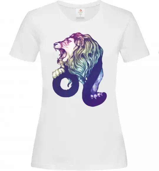 Жіноча футболка Лев знак зодіаку Білий фото