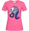 Жіноча футболка Лев знак зодіаку Яскраво-рожевий фото