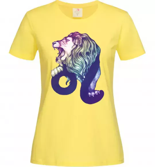 Жіноча футболка Лев знак зодіаку Лимонний фото