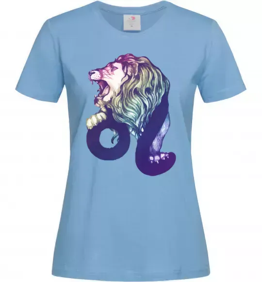Жіноча футболка Лев знак зодіаку Блакитний фото