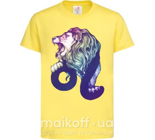 Детская футболка Лев знак зодиака Лимонный фото