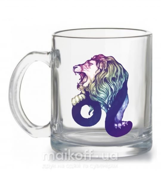 Чашка стеклянная Лев знак зодиака Прозрачный фото