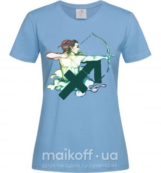 Жіноча футболка Стрелец знак зодиака Блакитний фото