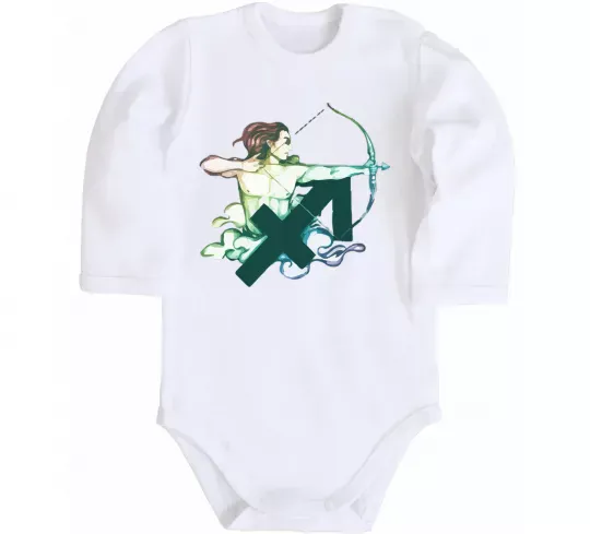 Детский боди Стрілець знак зодіаку Белый фото