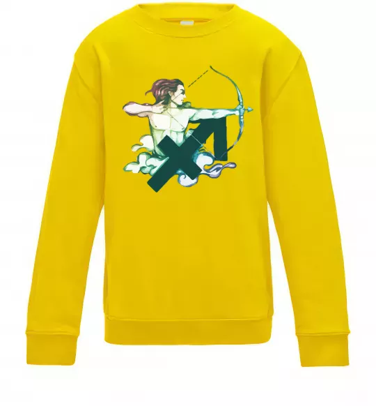 Дитячий світшот Стрілець знак зодіаку Сонячно жовтий фото