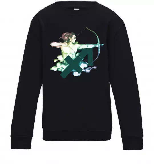 Дитячий світшот Стрілець знак зодіаку Чорний фото