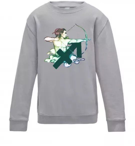 Дитячий світшот Стрілець знак зодіаку Сірий меланж фото