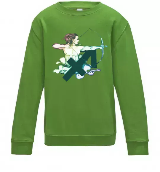 Дитячий світшот Стрілець знак зодіаку Лаймовий фото