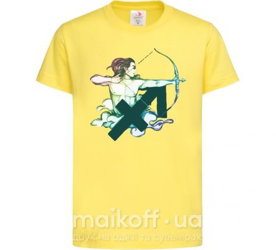 Детская футболка Стрелец знак зодиака Лимонный фото