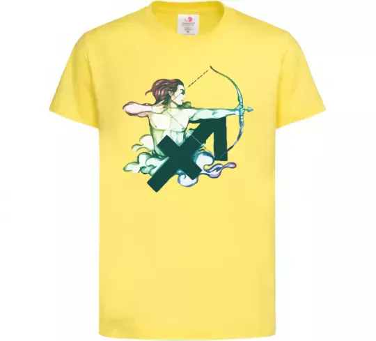 Дитяча футболка Стрілець знак зодіаку Лимонний фото