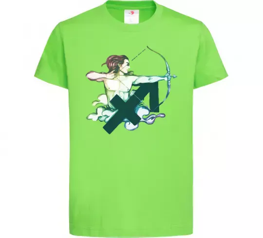 Дитяча футболка Стрілець знак зодіаку Лаймовий фото