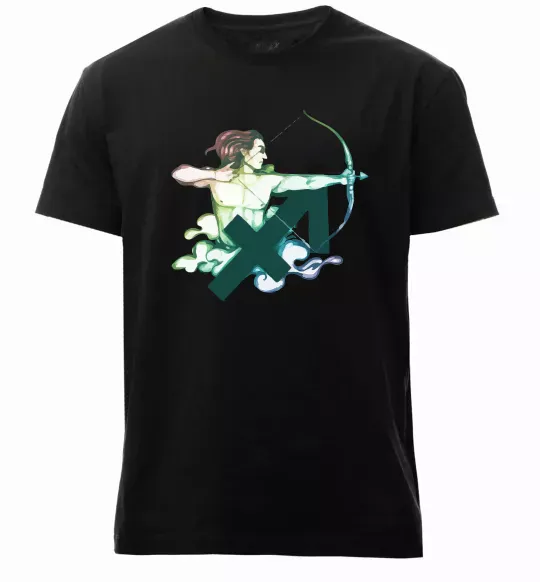 Мужская премиум футболка Стрілець знак зодіаку Черный фото