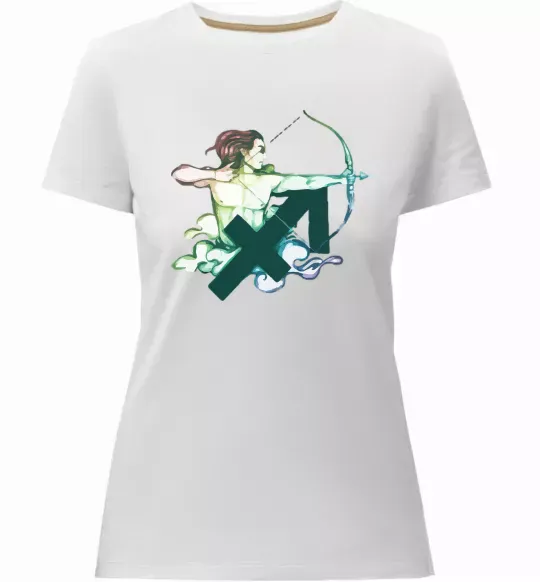 Жіноча преміум футболка Стрілець знак зодіаку Білий фото