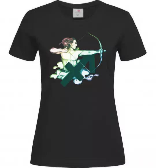 Женская футболка Стрілець знак зодіаку Черный фото