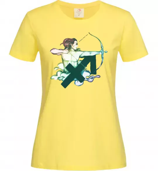 Женская футболка Стрілець знак зодіаку Лимонный фото