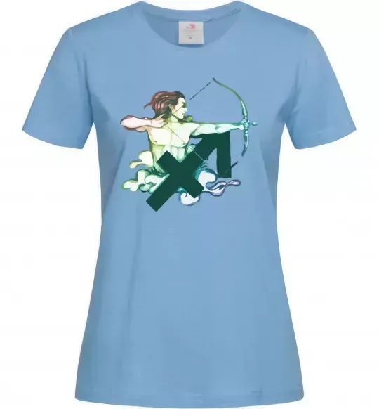 Женская футболка Стрілець знак зодіаку Голубой фото