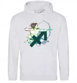 Чоловіча толстовка (худі) Стрілець знак зодіаку Сірий меланж фото