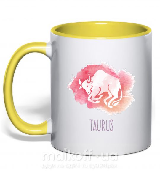 Чашка с цветной ручкой Taurus Солнечно желтый фото