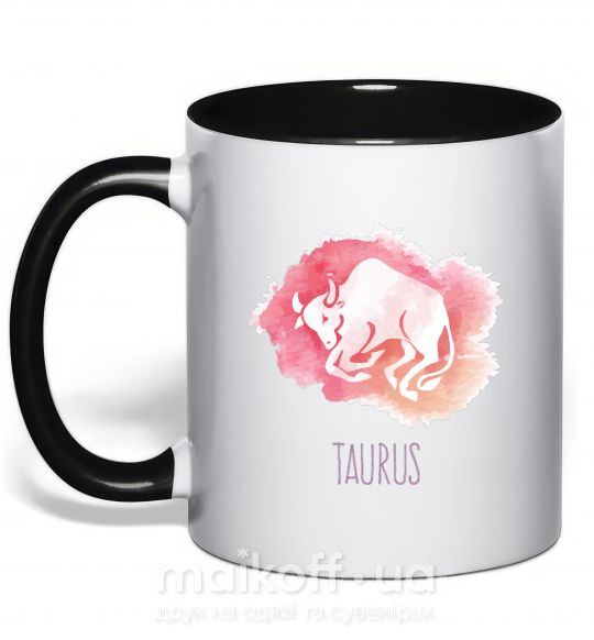 Чашка з кольоровою ручкою Taurus Чорний фото
