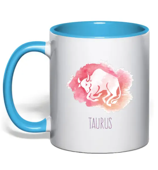 Чашка з кольоровою ручкою Taurus Блакитний фото
