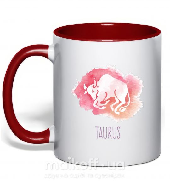 Чашка с цветной ручкой Taurus Красный фото