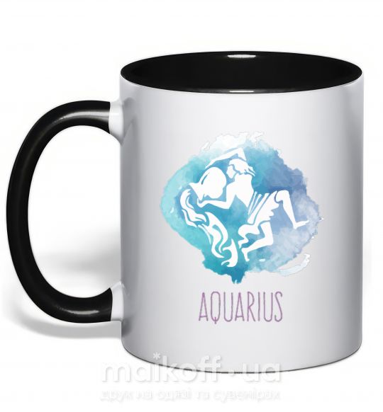 Чашка з кольоровою ручкою Aquarius Чорний фото