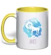 Чашка с цветной ручкой Aries Солнечно желтый фото