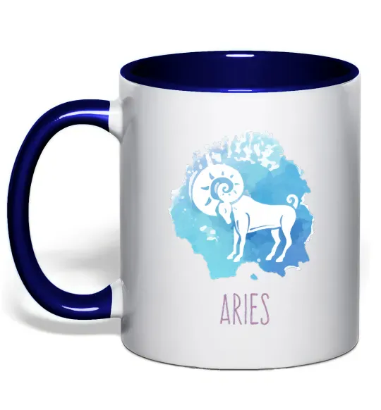 Чашка с цветной ручкой Aries Глубокий темно-синий фото
