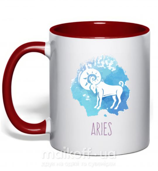 Чашка с цветной ручкой Aries Красный фото