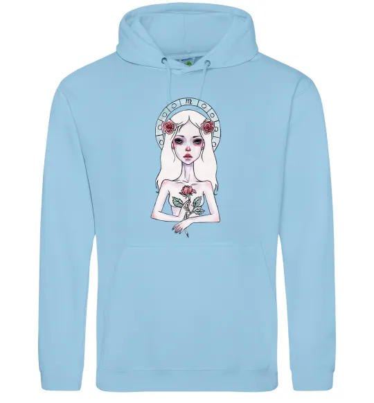 Мужская толстовка (худи) Virgo roses Голубой фото