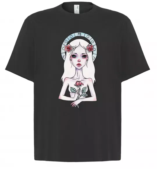 Футболка Оверсайз Virgo roses Чорний фото