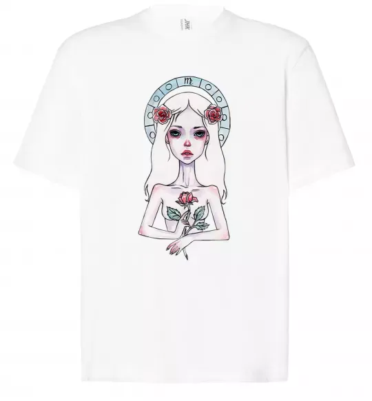 Футболка Оверсайз Virgo roses Білий фото