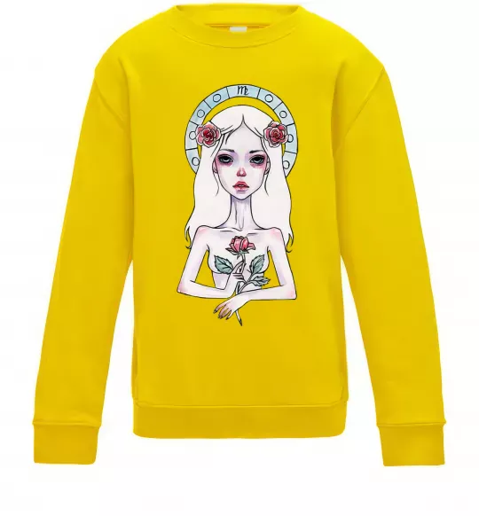 Дитячий світшот Virgo roses Сонячно жовтий фото