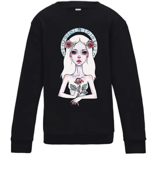 Дитячий світшот Virgo roses Чорний фото