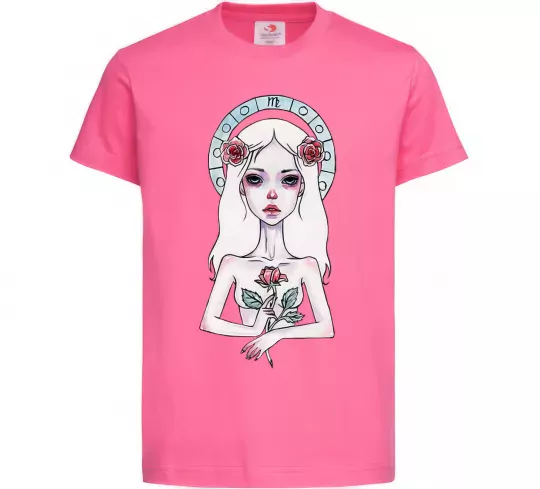 Дитяча футболка Virgo roses Яскраво-рожевий фото
